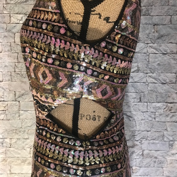 2/$30 FOREVER 21 | Sequin Dress | Pink & Black | M - Picture 6 of 8